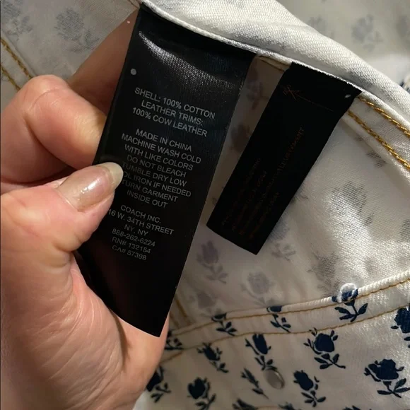 COACH Women's White and Blue Jacket - Picture 4 of 7